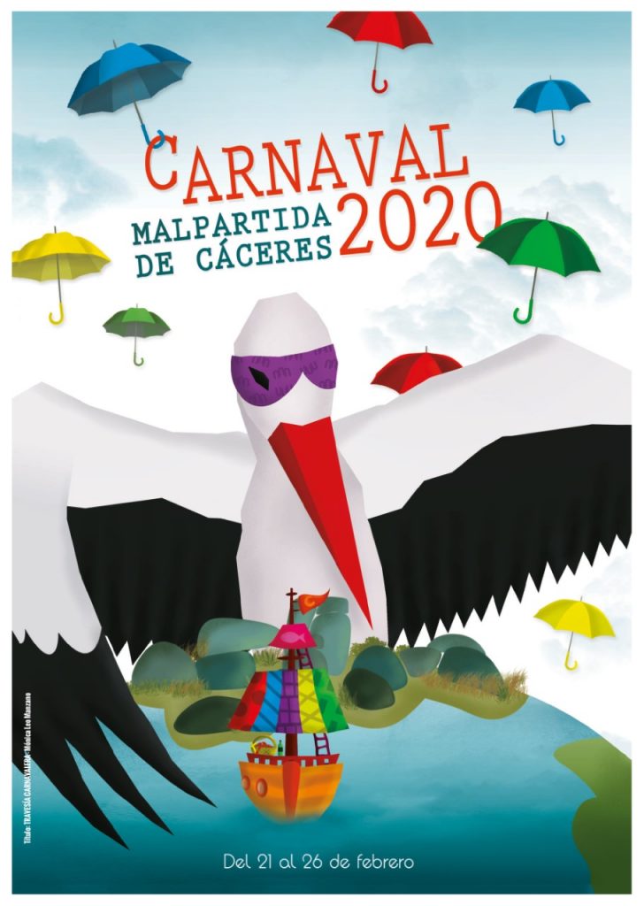 Cartel ganador del concurso de Carnaval 2020 Malpartida de Cáceres