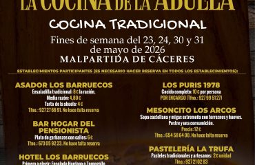menus cocina abuela web Cocina de la abuela capital gastronómica extremeña de Malpartida de Cáceres mayo